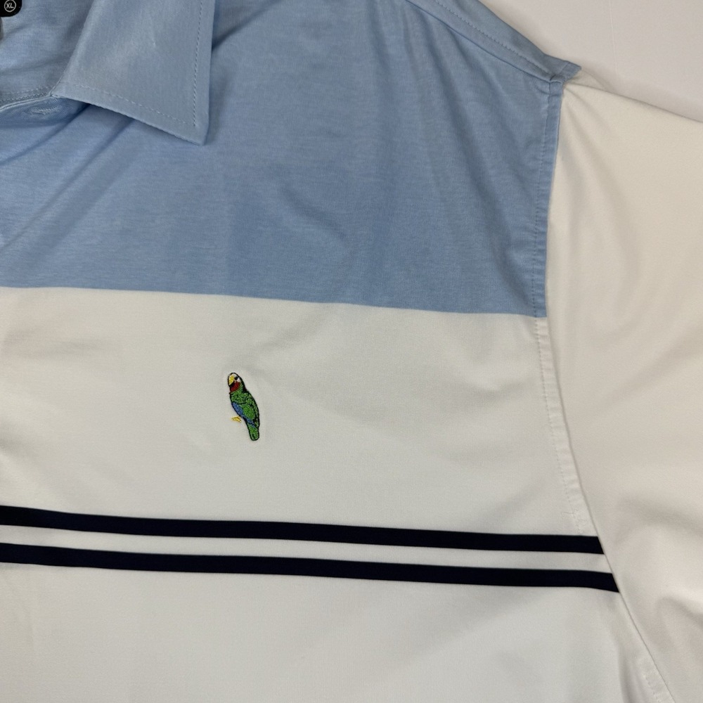Footjoy FJ Golf Polo Abaco Club Blue White Short Sleeve Stretch Mens XL - Picture 6 of 14